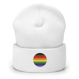 Philly Pride Flag Embroidered Circle Beanie: Celebratory LGBTQ+ Pride Design
