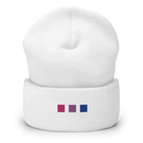 Embroidered Bisexual Beanie: Pride Flag Horizontal Square Design