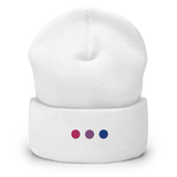Embroidered Bisexual Beanie: Pride Flag Horizontal Circle Design