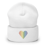 Pride Heart Lines Beanie: Embroidered Pride Gradient Hat