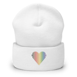Philly Pride Heart Lines Beanie: Embroidered Pride Gradient Hat