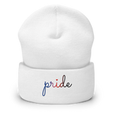 Polyamory Pride Beanie: Cursive 'Pride' in Gradient Colors