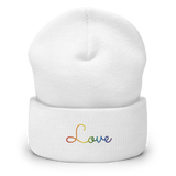 Pride Love Script Beanie: Ellegantly Embroidered Pride Hat