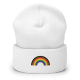 Embroidered Philly Pride Rainbow Beanie: Pride Flag LGBTQ+ Design
