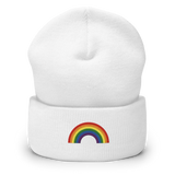 Embroidered Pride Rainbow Beanie: Pride Flag LGBTQ+ Design