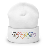 Philly Pride Beanie: Interlaced Heart Outlines Embroidered Hat