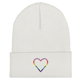 Gilbert Baker Pride Heart Beanie: Embroidered Pride Hat