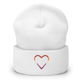 Lesbian Heart Beanie: Embroidered Pride Hat