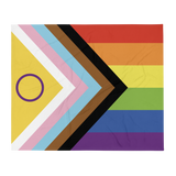 Intersex-Inclusive Pride Progress Pride Throw Blanket: Cozy LGBTQ+ Decorative Print