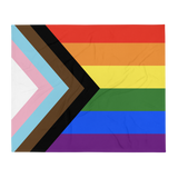 Pride Progress Pride Throw Blanket: Cozy LGBTQ+ Decorative Print