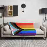 Pride Progress Pride Throw Blanket: Cozy LGBTQ+ Decorative Print