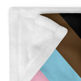 Pride Progress Pride Throw Blanket: Cozy LGBTQ+ Decorative Print