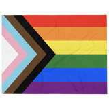 Pride Progress Pride Throw Blanket: Cozy LGBTQ+ Decorative Print