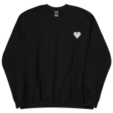 Pangender Flag Embroidered Heart Sweater: Celebratory LGBTQ+ Pride Design