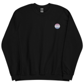 Bigender Flag Embroidered Circle Sweatshirt: Celebratory LGBTQ+ Pride Design