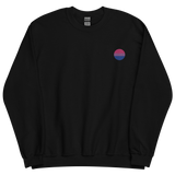 Bisexual Flag Embroidered Circle Sweatshirt: Celebratory LGBTQ+ Pride Design