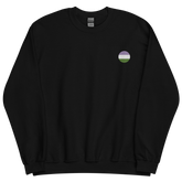 Genderqueer Flag Embroidered Circle Sweatshirt: Celebratory LGBTQ+ Pride Design