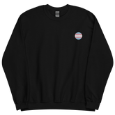 Transgender Flag Embroidered Circle Sweatshirt: Celebratory LGBTQ+ Pride Design