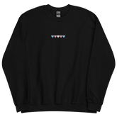 Embroidered Transgender Sweatshirt: Pride Flag Horizontal Heart Design