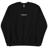 Embroidered Transgender Sweatshirt: Pride Flag Horizontal Heart Design