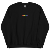 Embroidered Pride Sweatshirt: Pride Flag Horizontal Heart Design