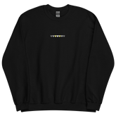 Embroidered Demigender Sweatshirt: Pride Flag Horizontal Heart Design
