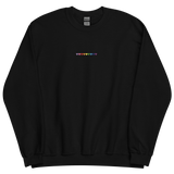 Embroidered Gilbert Baker Pride Sweatshirt: Pride Flag Horizontal Heart Design