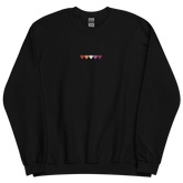 Embroidered Lesbian Sweatshirt: Pride Flag Horizontal Heart Design