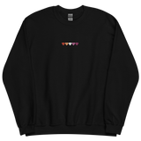Embroidered Lesbian Sweatshirt: Pride Flag Horizontal Heart Design