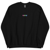 Embroidered Polysexual Sweatshirt: Pride Flag Horizontal Heart Design