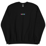Embroidered Polysexual Sweatshirt: Pride Flag Horizontal Heart Design