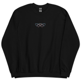 Transgender Pride Sweatshirt: Interlaced Heart Outlines Embroidered Sweater