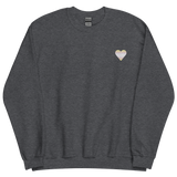 Pangender Flag Embroidered Heart Sweater: Celebratory LGBTQ+ Pride Design