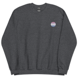 Bigender Flag Embroidered Circle Sweatshirt: Celebratory LGBTQ+ Pride Design
