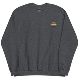 Gilbert Baker Pride Flag Embroidered Circle Sweatshirt: Celebratory LGBTQ+ Pride Design