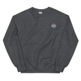 Polysexual Flag Embroidered Circle Sweatshirt: Celebratory LGBTQ+ Pride Design