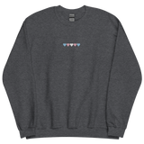 Embroidered Transgender Sweatshirt: Pride Flag Horizontal Heart Design