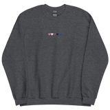 Embroidered Genderfluid Sweatshirt: Pride Flag Horizontal Heart Design