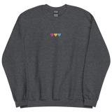 Embroidered Pansexual Sweatshirt: Pride Flag Horizontal Heart Design