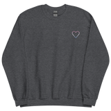 Bigender Heart Sweatshirt: Embroidered Pride Sweater