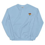 Philly Pride Flag Embroidered Heart Sweater: Celebratory LGBTQ+ Pride Design