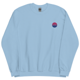 Bisexual Flag Embroidered Circle Sweatshirt: Celebratory LGBTQ+ Pride Design