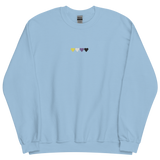Embroidered Nonbinary Sweatshirt: Pride Flag Horizontal Heart Design