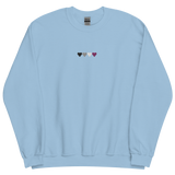 Embroidered Asexual Sweatshirt: Pride Flag Horizontal Heart Design