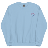 Bisexual Heart Sweatshirt: Embroidered Pride Sweater