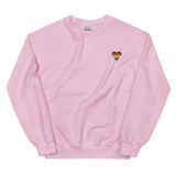 Philly Pride Flag Embroidered Heart Sweater: Celebratory LGBTQ+ Pride Design