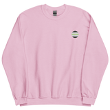 Agender Flag Embroidered Circle Sweatshirt: Celebratory LGBTQ+ Pride Design