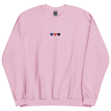 Embroidered Polyamory Sweatshirt: Pride Flag Horizontal Heart Design