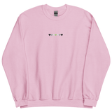 Embroidered Agender Sweatshirt: Pride Flag Horizontal Heart Design