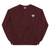 Bigender Flag Embroidered Heart Sweater: Celebratory LGBTQ+ Pride Design